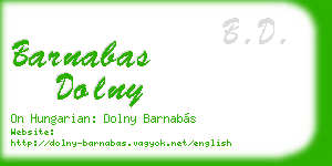 barnabas dolny business card